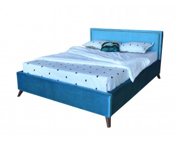 Кровать Мягкая Melani 1600 синяя c ортопедическим основанием