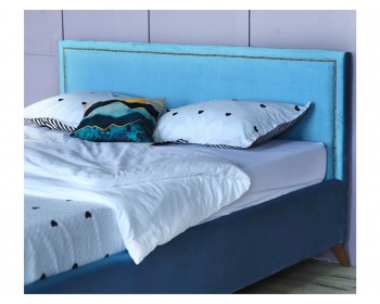 Кровать Мягкая Melani 1600 синяя ортопед.основание с ом PR