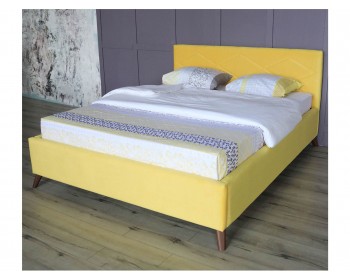 Кровать Мягкая Monika 1600 желтая ортопед.основание с ом P