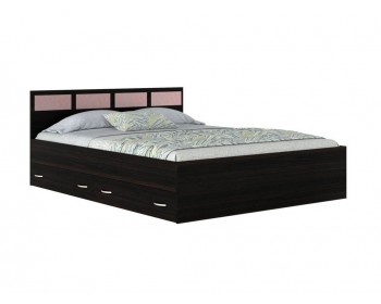 Двуспальная кровать "Виктория-С" 160х200 со стеклом с двумя