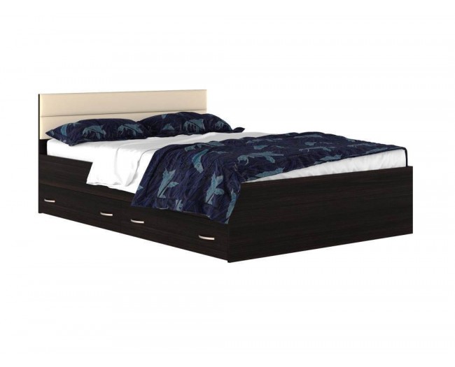 Кровать "Виктория-МБ" 1400*200 с мягким изголовьем с 2 фото