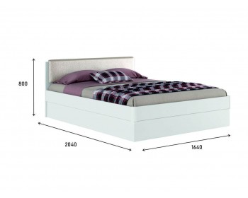 Белая двуспальная кровать "Николь ЭКО узор" 1600 с