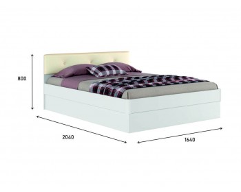 Белая двуспальная кровать "Николь ЭКО-П" 1600 с подъемным