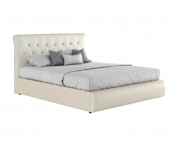 Мягкая интерьерная кровать "Амели" 1600 белая с матрасом PROMO B COCOS