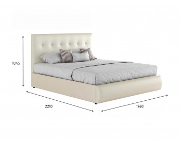Мягкая интерьерная кровать "Селеста" 1600 белая с матрасом ГОСТ