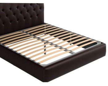 Мягкая двуспальная кровать "Амели" 1400 венге с