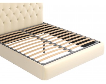 Мягкая бежевая двуспальная кровать "Амели" 1600  с