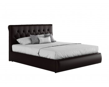 Мягкая двуспальная кровать "Амели" 1600 венге с