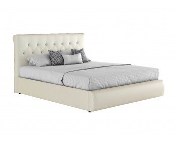 Мягкая кровать "Амели" 1600 белая с орт.основанием с матрасом АСТРА