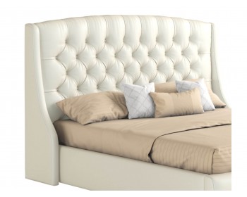 Мягкая кровать "Стефани" 1400 белая с подъемным механизмом