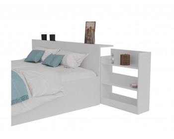 Кровать Доминика с блоком и ящиками 180 (Белый)