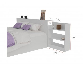 Кровать Доминика с блоком 140 (Белый) с ом PROMO B COCOS
