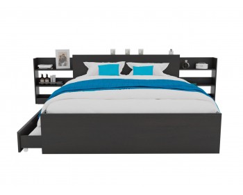 Кровать Доминика с блоком и ящиками 140 (Венге) с ом PROMO