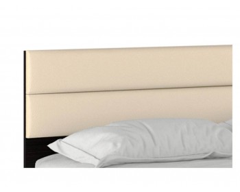 Кровать "Виктория МБ" 1400 венге с мягким изголовьем и