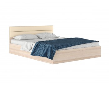 Двуспальная кровать "Виктория МБ" 160 см. дуб с изголовьем