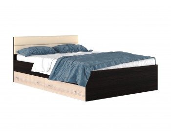 Кровать "Виктория-МБ" 1400 с мягким изголовьем и ящик