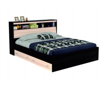 Двуспальная кровать "Виктория" 1600 с блоком и ящиками с