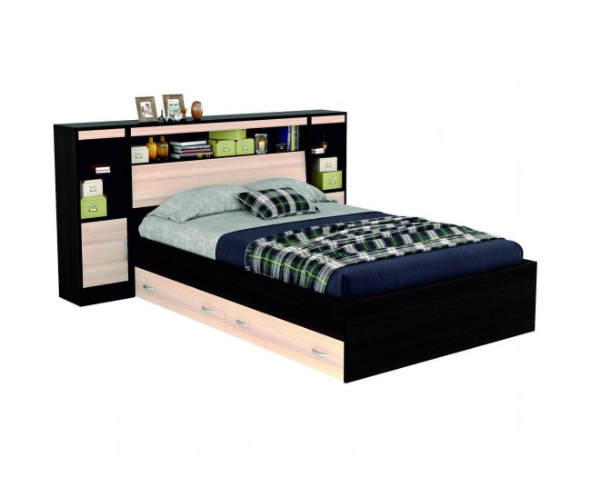 Кровать "Виктория" 1400 с откидным блоком, ящиками фото