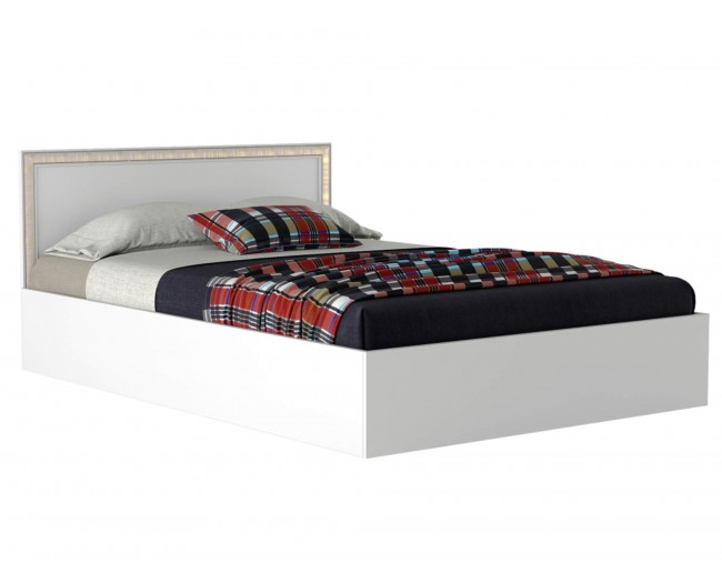 Кровать Виктория-Б 1400 с багетом белая фото