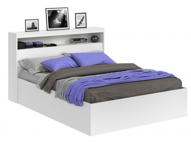 Кровать Виктория белая 140 с блоком фото