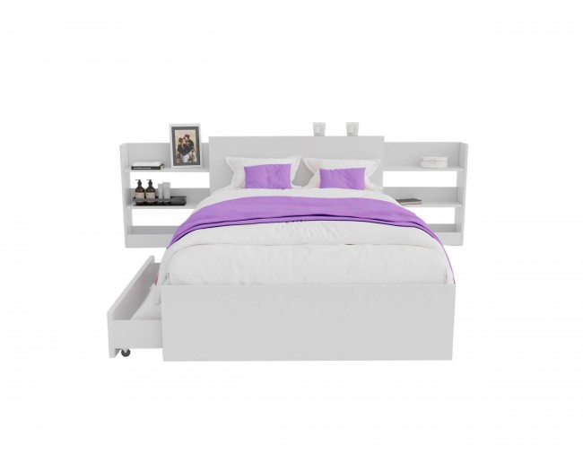 Кровать Доминика с блоком и ящиками 120 (Белый) с ом ГОСТ фото