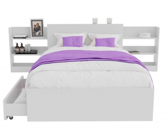 Кровать Доминика с блоком и ящиками 120 (Белый) с ом PROMO фото