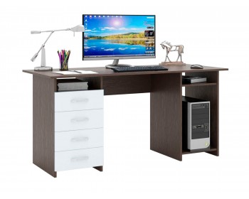 Компьютерный стол письменный Милан-6 (0120) венге / белый
