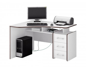 Компьютерный стол угловой Триан-5 белый