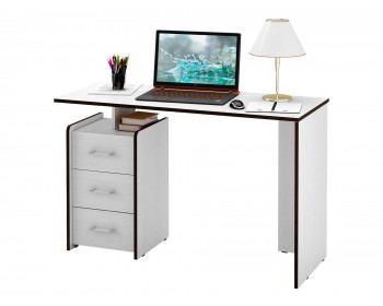 Компьютерный стол письменный Слим-2 белый