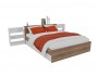 Кровать Доминика с блоком и ящиками 160 (Дуб Золотой/Белый) с недорого