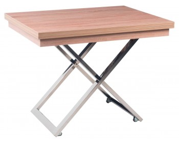 Кухонный стол -трансформер Левмар Cross D89 сонома/ опоры нерж.ст.