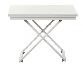 Кухонный стол -трансформер Левмар Cross WTS белый/ опоры белые