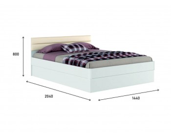 Кровать Белая Николь МБ 1400 с подъемным механизмом и мягким изг