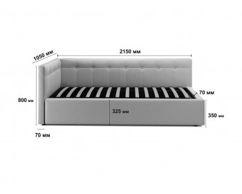Односпальная кровать-тахта Bonna 900 лиловая с подъемным механизмом