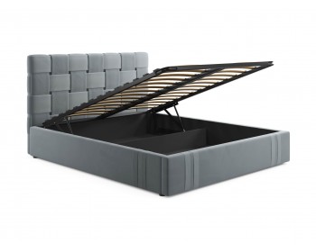 Мягкая кровать Tiffany 1600 серая с подъемным механизмом