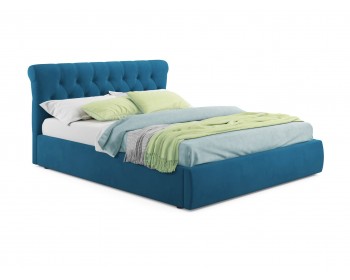 Кровать Мягкая Ameli 1600 синяя с подъемным механизмом