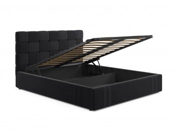 Мягкая кровать Tiffany 1600 темная с подъемным механизмом с матрасом АСТРА