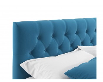 Мягкая кровать Verona 1600 синяя с подъемным механизмом