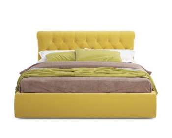 Кровать Мягкая Ameli 1400 желтая с подъемным механизмом с