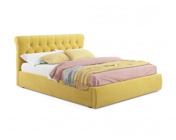 Кровать Мягкая Ameli 1400 желтая с подъемным механизмом с