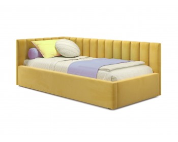 Мягкая кровать Milena 900 желтая с подъемным механизмом