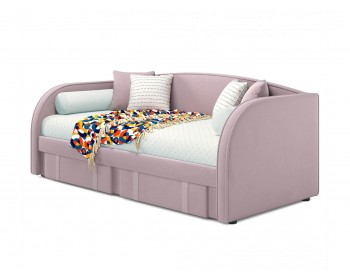 Мягкая кровать Elda 900 лиловая с ортопедическим основанием и матрасом ГОСТ