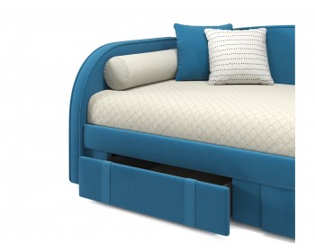 Кровать Мягкая Elda 900 синяя с ортопедическим основанием и матр