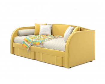 Мягкая кровать Elda 900 желтая с ортопедическим основанием и матрасом PROMO B COCOS