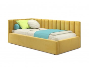 Кровать Мягкая Milena 900 желтая с подъемным механизмом и