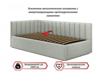 Кровать Мягкая Milena 900 кожа серый с подъемным механизмом