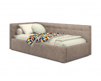 Односпальная кровать-тахта Bonna 900 кожа латте с подъемным механизмом