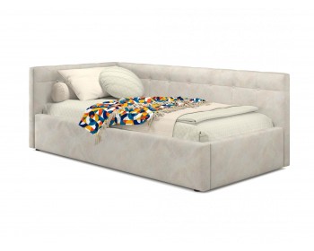 Односпальная кровать-тахта Bonna 900 кожа кремовый с подъемным механизмом
