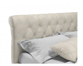 Кровать Мягкая Ameli 1400 кожа кремовый с подъемным механизмом