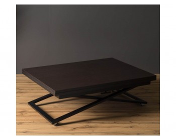 Кухонный стол трансформер Левмар Compact D23/S53 (венге/черные опоры)